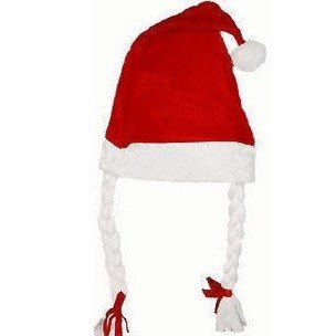 Cappello di Babbo Natale con Trecce (12 pz.)
