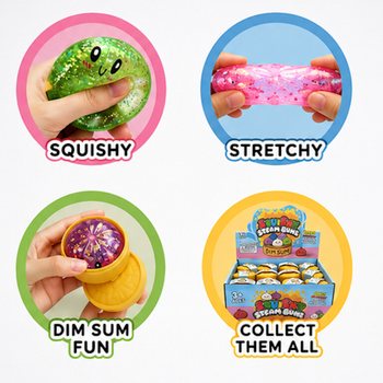 RAGE - Squishy GLITTER Bun Dumplings PICCOLO (Dim. 5.5 x 5.5 x 3 cm) - Giocattolo Fidget Virale 2026 (24 pz)