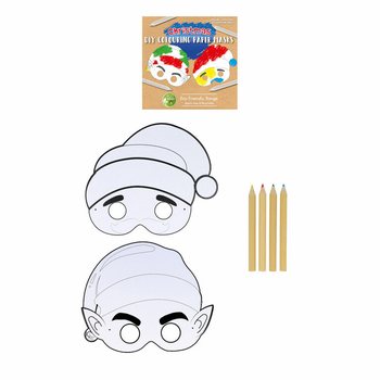 Maschera di Natale da Colorare ECO FRIENDLY con 4 Matite (12 pezzi)