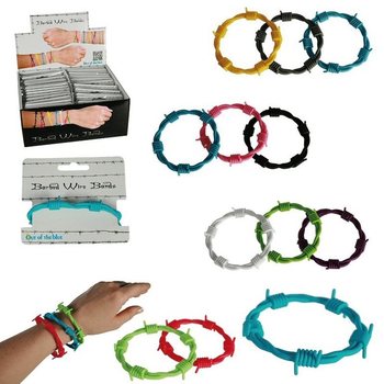 ***OFFERTA ALL'INGROSSO*** BRACCIALETTI FILO SPINATO IN DISPLAY (144 pz.)