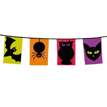 FESTONE DI BANDIERINE ANIMALI NERI - 6 METRI (3 pz.)