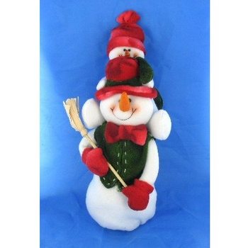 PUPAZZO DI NEVE DI PELUCHE CON BEB&Egrave; SULLE SPALLE 38 CM (1 pz.)