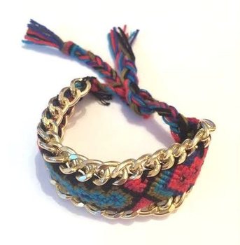 Bracciale intrecciato rosso/blu (1 pz.)