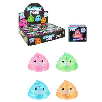 POOP SQUEEZE - CON GEL DI ZUCCHERO E GLITTER - COLORI MISTI - IN DISPLAY (12 pz.)