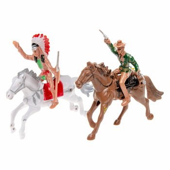 Mix Statuette Cowboy e Indiano su Cavallo (12 pz)