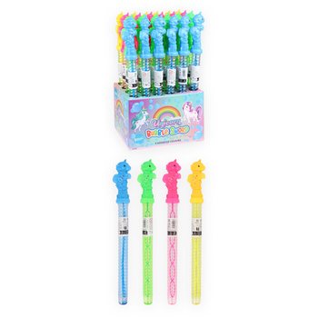 BASTONE BOLLE DI SAPONE GIGANTE UNICORNO 35 CM IN DISPLAY (24 pz.)
