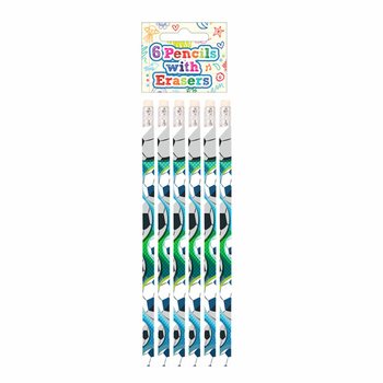 Set Matite e Gomme Calcio (6 pezzi) - Display (24 set)