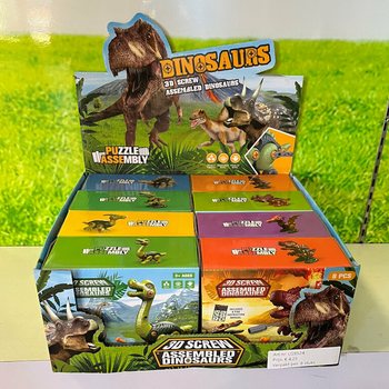 Kit di Costruzione Dinosauro 3D in Confezione Regalo - Display (8 pz.)