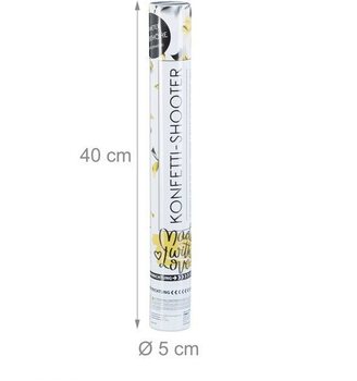 Cannone sparacoriandoli &ndash; Colore: Nero-Giallo - 40 cm - Partypopper (10 pz.)