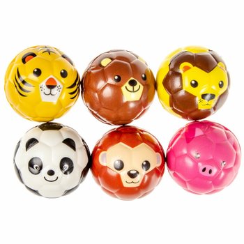 Palline in Schiuma con Facce di Animali &Oslash; 6,3 cm in Display (24 pz.)