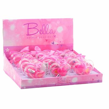 Set trucco per bambini Bella da 3 pezzi a forma di cuore in display (18 pz.)