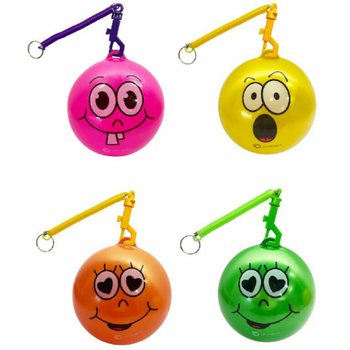 PALLA SMILEY CON CORDA / BUNGEE BALL Ø23 cm (10 pz.)