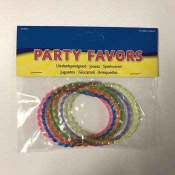 6 Braccialetti Rigati in Colori Vivaci (Confezione da 6)