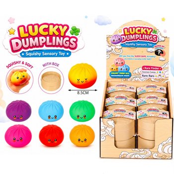 RAGE - LUCKY DUMPLINGS - Squishy Bun Dumplings GRANDE Dim. 8.5 x 8.5 x 4.8 cm - IN DISPLAY (12 pz.)