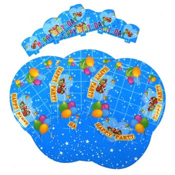 6 CAPPELLINI DI COMPLEANNO A SPIRALE IN BUSTA (6 pz.)