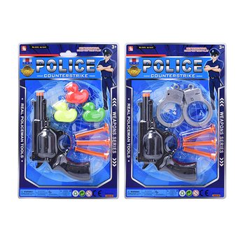 Set da gioco della polizia su scheda blister - 2 modelli assortiti (6 pezzi)