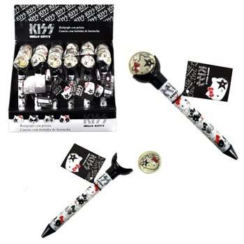 HELLO KITTY - PENNA A SFERA E PALLA RIMBALZANTE 2 IN 1 - NERO (24 pz.)