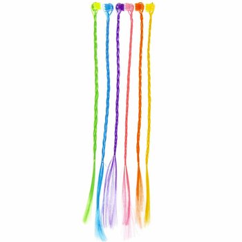 Trecce per capelli arcobaleno set 6 pezzi (24 unit&agrave;)