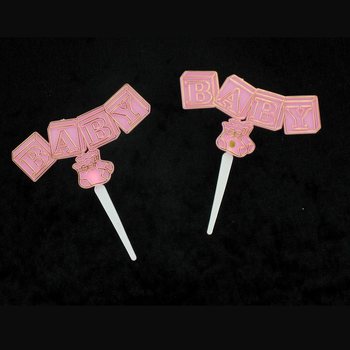 Topper Cupcake Nascita - Rosa Neonato (12 pz.)