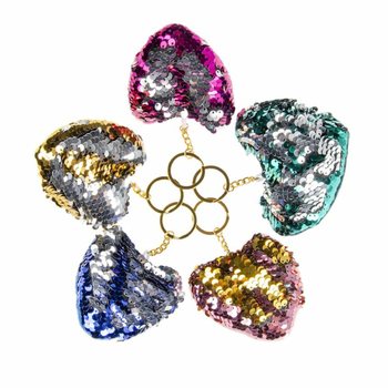 Portachiavi a Cuore in Peluche con Paillettes (12 pz.)