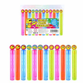 Bacchette per bolle di sapone Smiley colorate (1 confezione da 12 pezzi)