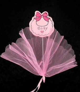 Pick decorativo in tessuto - Rosa Neonato (12 pz.)