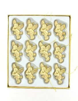12 Angeli di Natale Dorati in Scatola