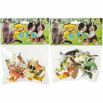 Set di 12 Statuette Giocattolo Cani e Gatti