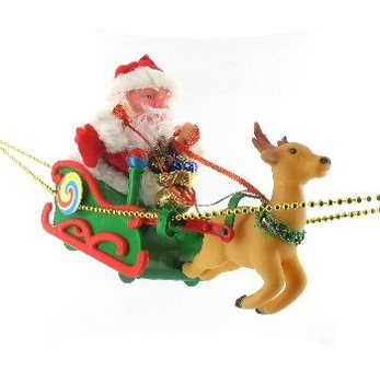 BABBO NATALE SULLA SLITTA CON MUSICA (2 pz.)