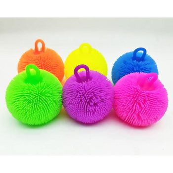 PALLA PUFFER CON COLORI VIVACI - 8CM - IN DISPLAY (12 pz.)