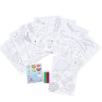 GRANDE SET DA COLORARE - MODELLO: SEA LIFE - Dim 22x30x1 CM (12 pz.)