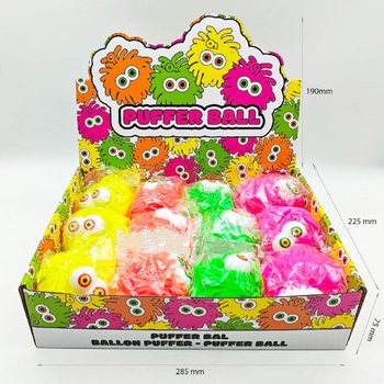 PALLA PUFFER CON OCCHI - 10CM - IN DISPLAY (12 pz)
