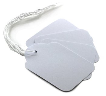 Cartellini per Gioielli Bianchi con Elastico - 1,5x2,4 cm (100 pz)