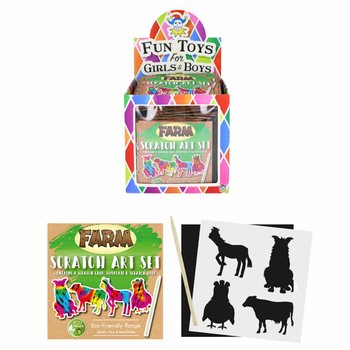 ECO FRIENDLY - CARTA DA GRATTARE COLORI MAGICI - ANIMALI DELLA FATTORIA IN DISPLAY (108 pz.)