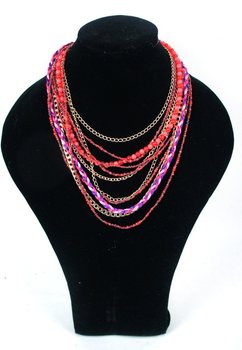 Collana Stile Ibiza Rosso/Viola (1 pz)