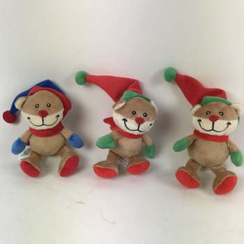 ORSETTO NATALIZIO DI PELUCHE CON CAPPELLO (12 pz.)