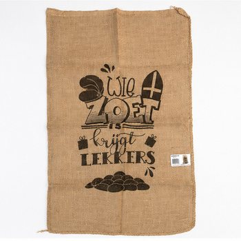 SACCO GRANDE IN IUTA SINTERKLAAS - CON SCRITTA TRADIZIONALE - Ca. 60 x 100 cm (1 pz.)