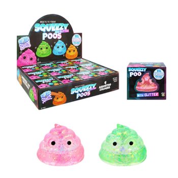 POOP SQUEEZE - CON GEL DI ZUCCHERO E GLITTER - COLORI MISTI - IN DISPLAY (12 pz.)