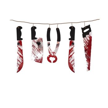 GHIRLANDA DECORATIVA HALLOWEEN CON COLTELLI INSANGUINATI – 180 CM (6 pz.)