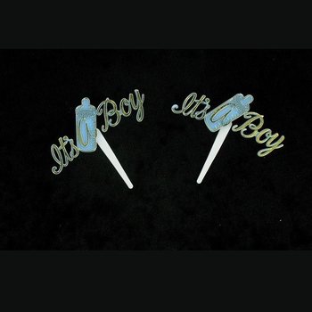 Stuzzicadenti per Cupcake Nascita - It's a Boy (12 pz.)