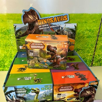 Kit di Costruzione Dinosauro 3D in Confezione Regalo - Display (8 pz.)