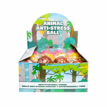 Palline in Schiuma con Facce di Animali &Oslash; 6,3 cm in Display (24 pz.)