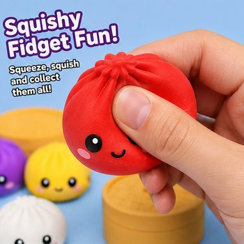 RAGE - Squishy SUGAR EDITION Bun Dumplings GRANDE (8.5 x 8.5 x 4.8 cm) - Fidget Toy Virale 2026 (12 pz)