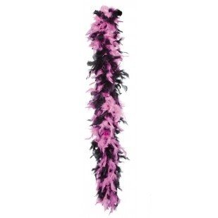 Boa di Piume Nero/Rosa per Principesse 180 cm (6 pz.)