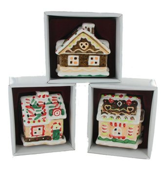 PORTACANDELE CASETTA DI NATALE (3 pz.)