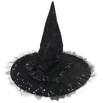 CAPPELLO DA STREGA DI LUSSO CON FRANGE E PAILLETTES (6 pz.)