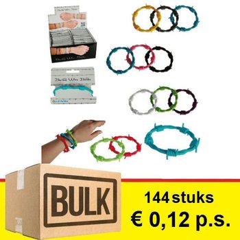 ***OFFERTA ALL'INGROSSO*** BRACCIALETTI FILO SPINATO IN DISPLAY (144 pz.)