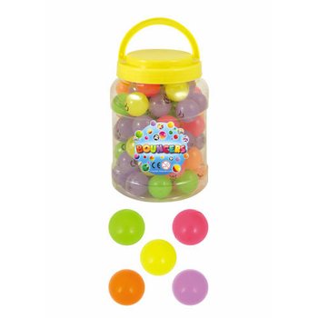 PALLINE RIMBALZANTI FLUORESCENTI Ø3.3 CM IN BARATTOLO (72 pz.)