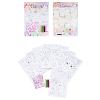 SET DA COLORARE GRANDE UNICORNO - 22x30x1 CM (12 pz.)