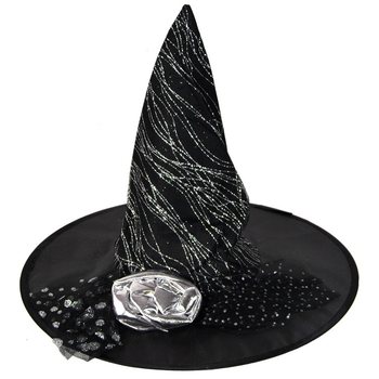 Cappello da strega con fiore d'argento (3 pz.)